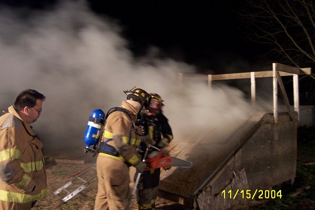 Ventilation training at Station 12, Firefighter Mike Predmore supervises