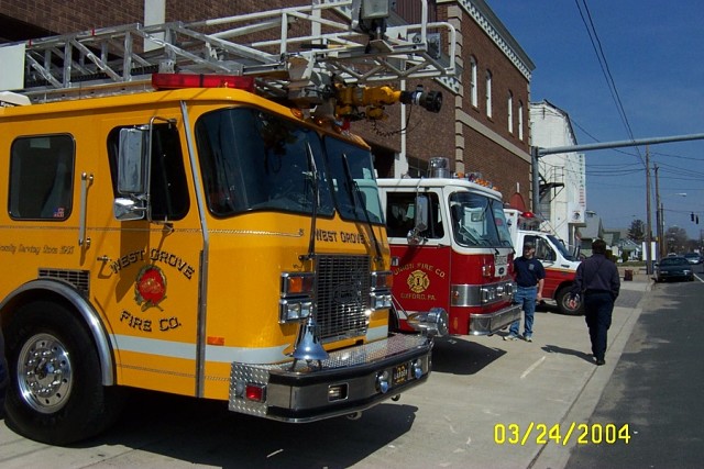 Ladder 22 on Standby at Five Points, NCC