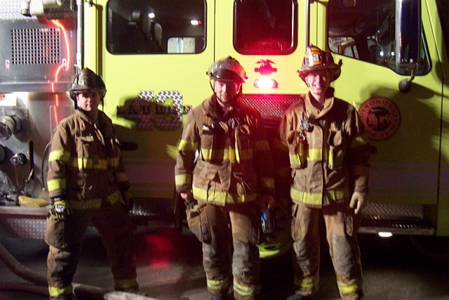 Firefighters Sweeney, Shannon and Felker.  Standby at Station 28.