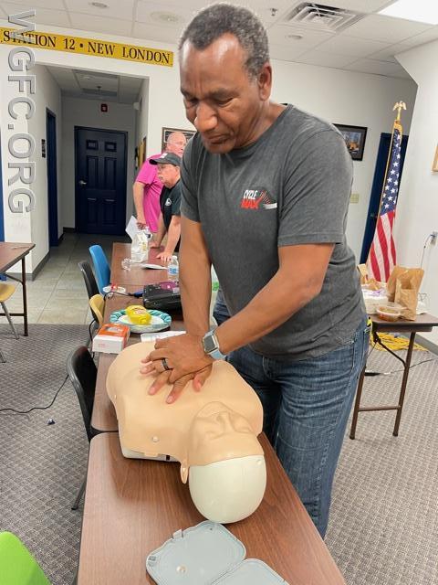 CPR training includes hands on demonstrations of skills. 