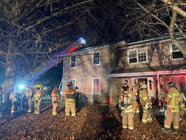 Firefighters successfully battled a room-and-contents bedroom fire at this New London Township home. 