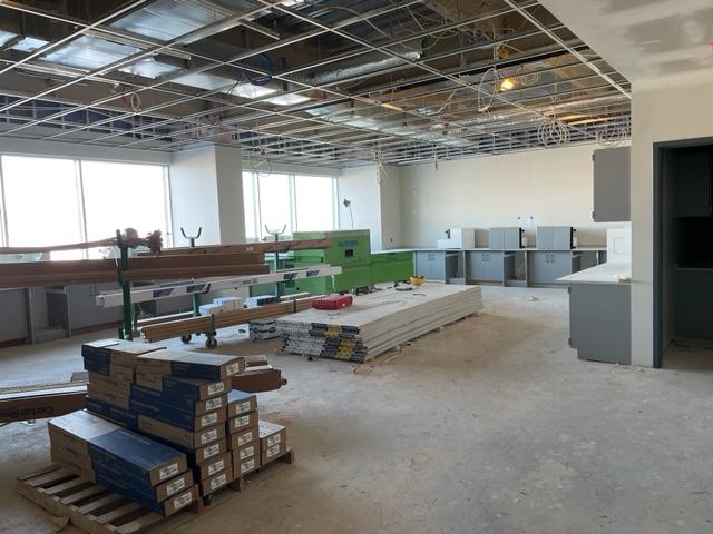 Another classroom, showing how crews are making real progress toward a summer completion.