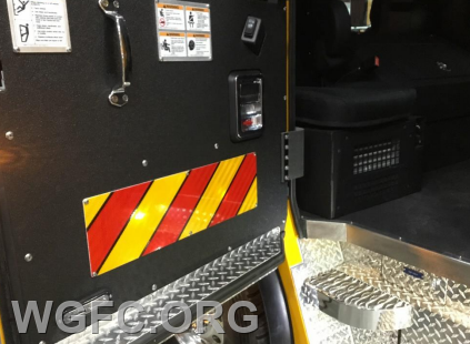 Interior work on doors and firefighter seats.
