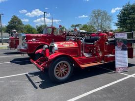 WGFC's Elsie, Antique 22 was part of a display of apparatus at the opening of Christiana's new fire house.
