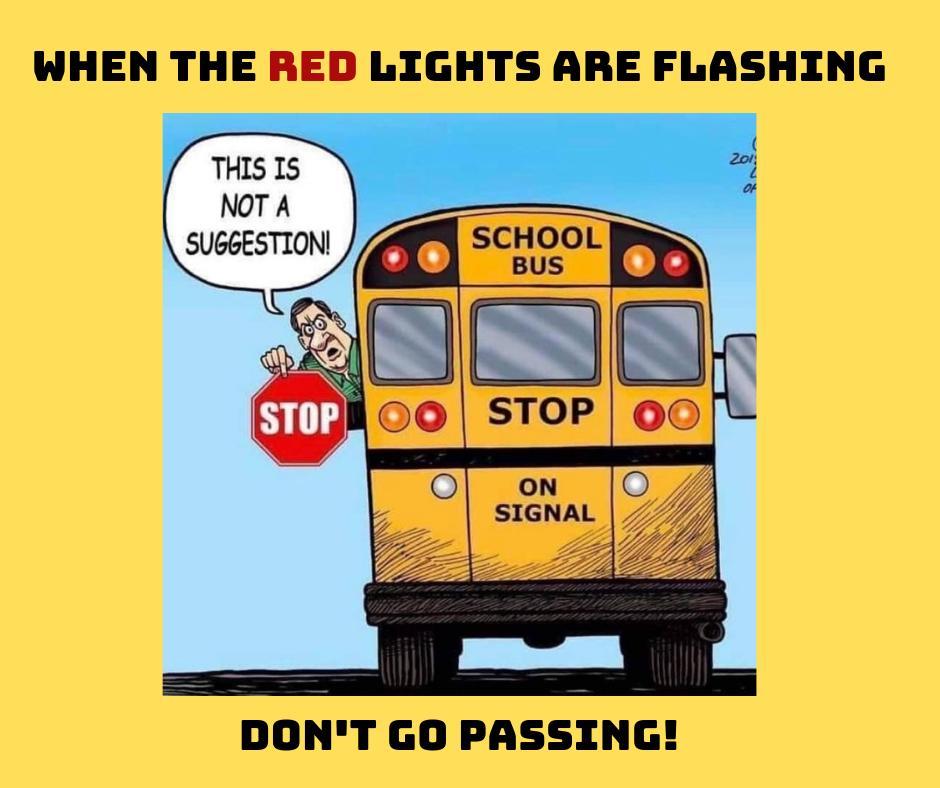 WGFC reminds everyone that school is back in session...be familiar and adhere to school bus safety laws and help protect the kids!