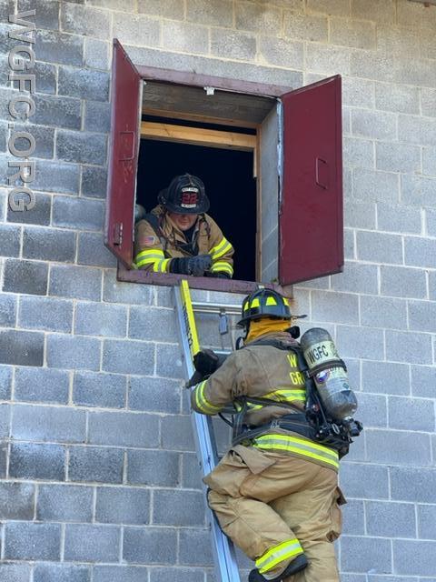 WGFC firefighters work on rescue techniques.