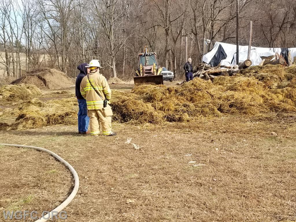 Some calls are complicated, and some are routine.  Here the Chief oversees a hay pile fire in London Grove Township. 