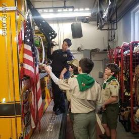 Troop 62 visited the WGFC Saturday, touring the apparatus and learning about becoming firefighters.