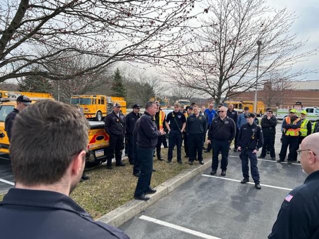 Just before the drill began, Chief 22 briefed personnel at the AG Intermediate School.