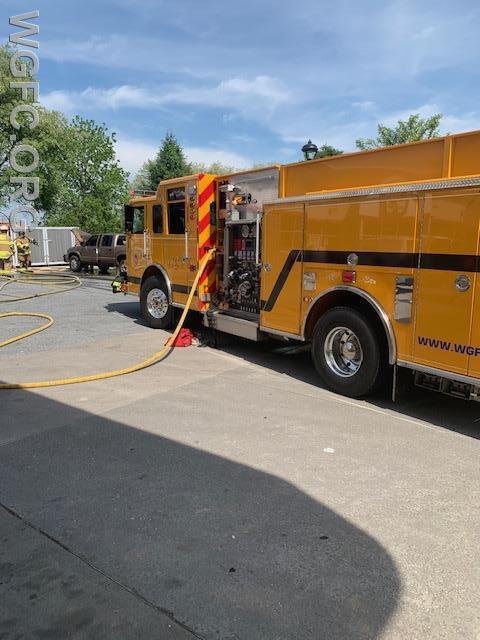 Engine 22-2 is on scene at a vehicle fire next to the Sunoco/7-11 in New London Township this afternoon.