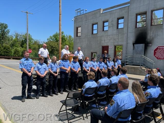 WGFC's Aurora Baza and Hayden Adair (4th from right and on-the-end right) were acknowledged for completing the EMT portion of the program.