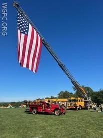 WGFC units on display under the company's giant American flag at the Franklin Township Fall Festival at Crossan Park.  