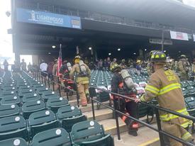 WGFC firefighters participate in the 13th annual Lancaster 9-11 Memorial Stair Climb at Clipper Magazine Stadium.