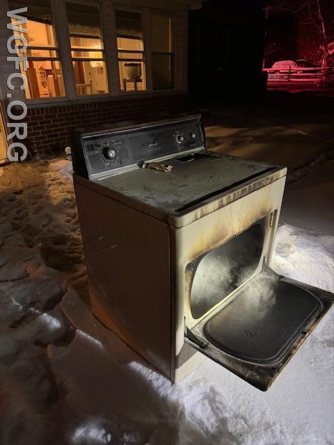 A fire in this dryer filled a Penn Township home with smoke early on Saturday morning, with WGFC first responders on scene.  