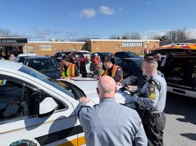 WGFC and PA State Police leaders operating together at the unified command as part of an active intruder drill at the AG Charter School.  