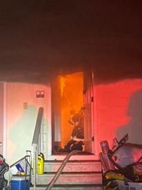 This photo from the Union Fire Company of Oxford shows first in crews attacking a first floor fire in this house in East Nottingham.  The WGFC assisted.