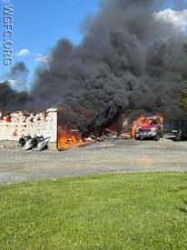 WGFC and area fire companies responded to this 20x30 foot barn on fire in Penn Township. 