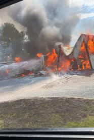 WGFC assisted the Kennett Regional Fire Company on this 100 X 60 barn/garage in West Marlborough Township Sunday.