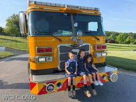 A ride to school on the fire truck is a great way to start the day for these ABVM students.