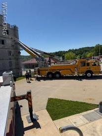 WGFC Ladder 22 is set up during driver/operator training at the County Training Campus.