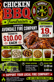 Help support your local fire company with this Chicken BBQ event on Sept. 19.