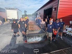 Crews worked from 6am until mid-afternoon cooking barbeque chicken as part of a fundraiser to support SCCFR.